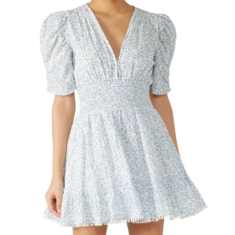 Cleobella Women's Sadie Mini Dress Size L Floral Tiered Fairycore Cottagecore
